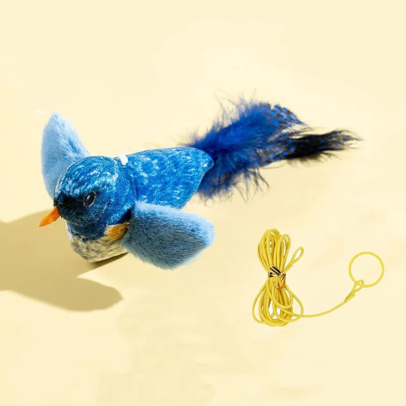 Interactive Feather Wand Cat Toy with Catnip