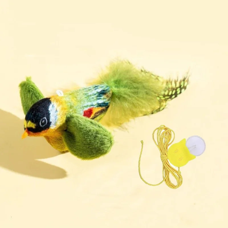 Interactive Feather Wand Cat Toy with Catnip