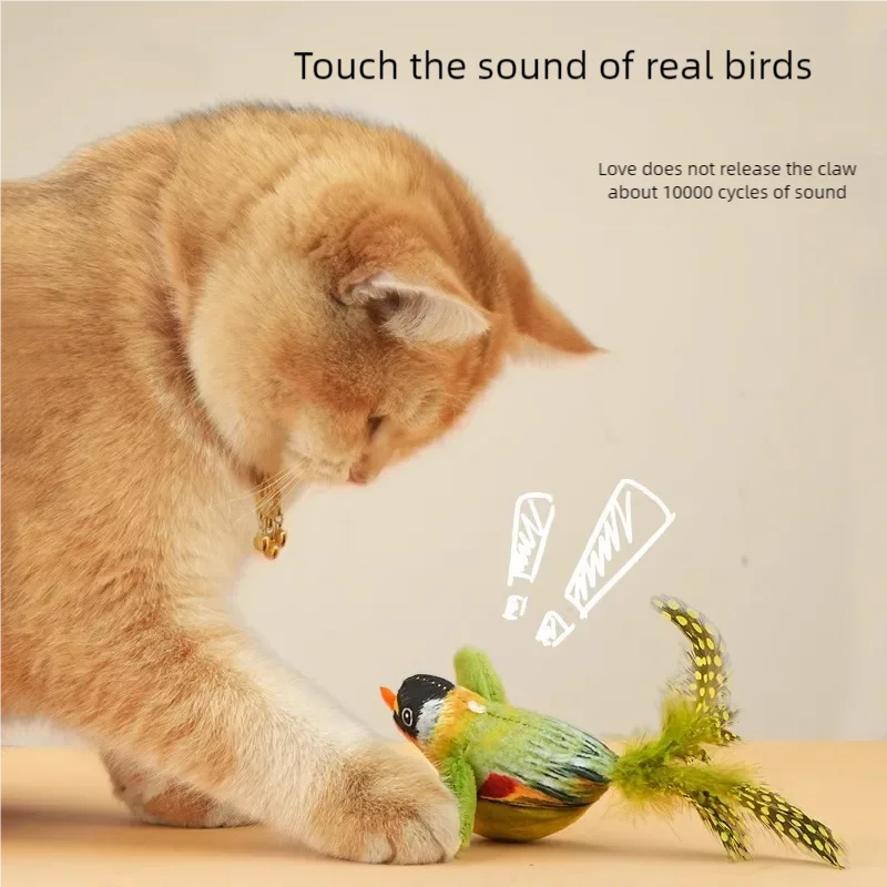Interactive Feather Wand Cat Toy with Catnip