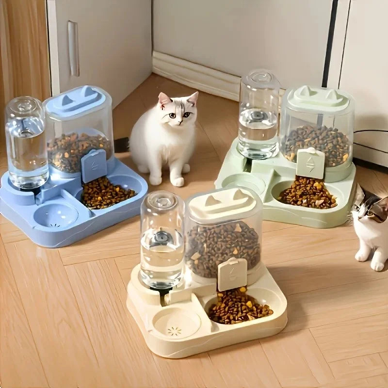 2-in-1 Automatic Cat Feeder & Water Dispenser – No Battery Required