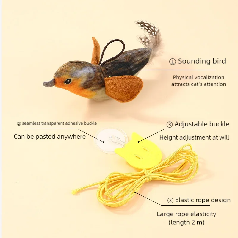 Interactive Feather Wand Cat Toy with Catnip